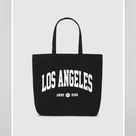 Anine Bing Handbags - Anine Bing - Remy Canvas Tote in Black - Los Angeles